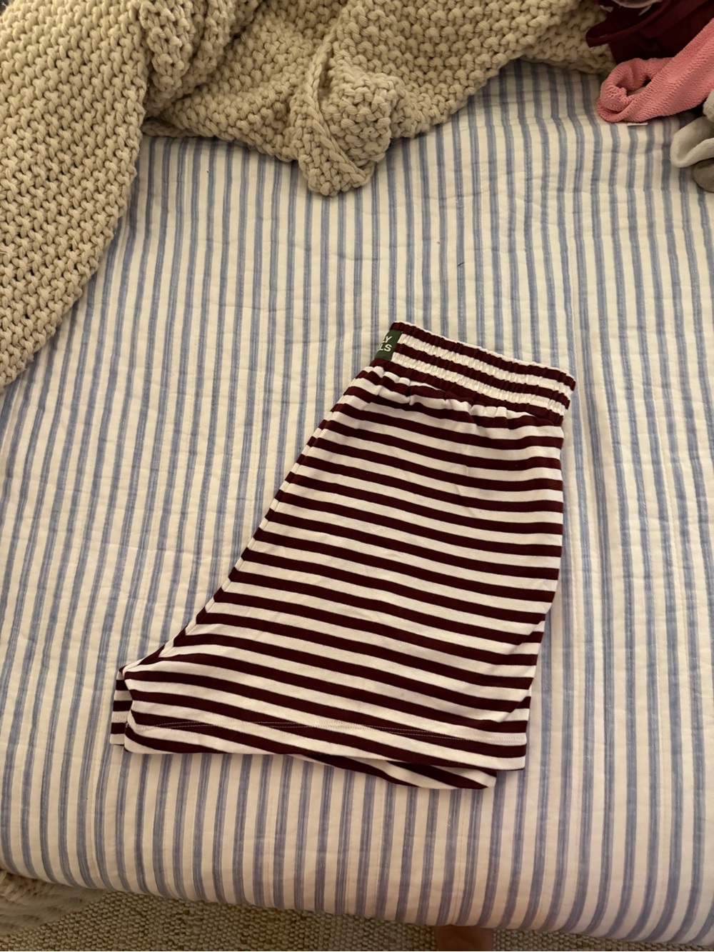 Daily Drills Striped Cotton Maroon and White Bottoms -M/L